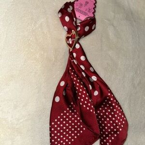 Chic Red and White Polka Dot Scarf
